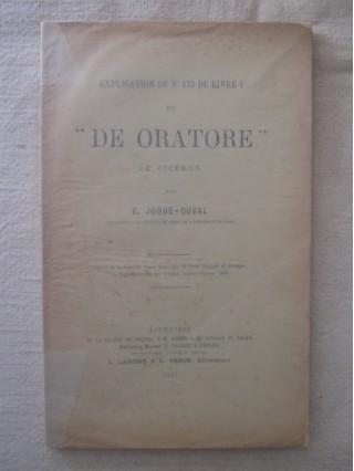 Explication du n°173 du livre 1 du de oratore de Ciceron