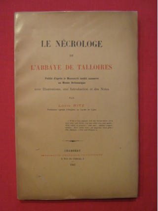 Le nécrologe de l'abbaye de Talloires