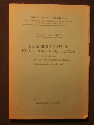 Essai sur le style et la langue de Pélage