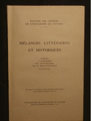 Mélanges littéraires et historiques